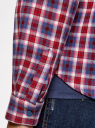 Рубашка в клетку с карманами oodji для женщины (красный), 11400433-1/43223/7445C