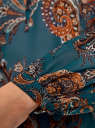 Блузка принтованная с завязками oodji для Женщина (синий), 21418013-2M/17358/7455E