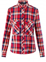 Рубашка с нагрудными карманами oodji для женщины (красный), 13L11006-1B/42850/4575C