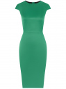 Платье-футляр с вырезом-лодочкой oodji для женщины (зеленый), 11902163-1/32700/6E00N