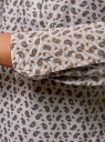 Рубашка принтованная с нагрудными карманами oodji для женщины (коричневый), 13K03009/46807/1057E