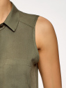 Топ вискозный с рубашечным воротником oodji для женщины (зеленый), 14911009B/26346/6800N