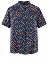 Блузка вискозная с короткими рукавами oodji для Женщины (синий), 11411137-2B/26346/7945E