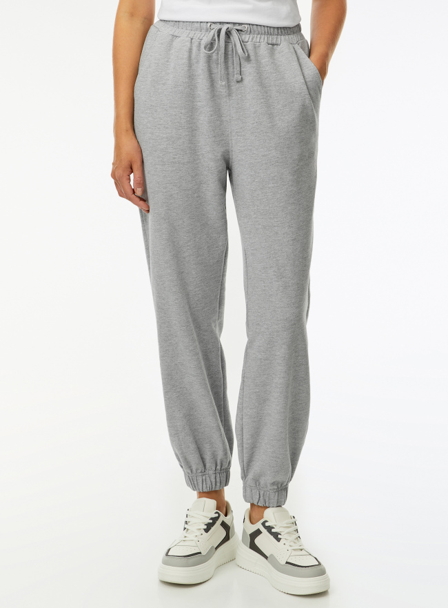 Брюки спортивные из хлопка oodji для Женщины (серый) Брюки спортивные из хлопка oodji для Женщины (серый), 16701086-3/47648N/2000M