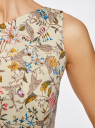 Платье жаккардовое с боковыми карманами oodji для женщины (желтый), 21913011/14522/504DF