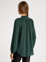 Блузка свободного силуэта с декором на плечах oodji для Женщины (зеленый), 11411126/45873/6900N