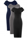 Платье миди (комплект из 3 штук) oodji для Женщина (разноцветный), 24001104T3/47420/19EPN