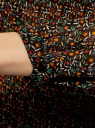 Блузка гофрированная с завязками oodji для женщины (зеленый), 11414005/46166/6C55F