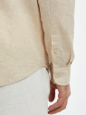 Рубашка из смесового льна с длинным рукавом oodji для Мужчина (бежевый), 3L330009M-1/50932N/3300N