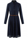 Платье-рубашка с воротником oodji для Женщина (синий), 11913048/46981/7910D
