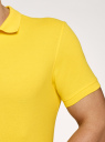 Поло из ткани пике oodji для мужчины (желтый), 5B422001M/44032N/5202N