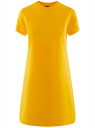 Платье трикотажное свободного силуэта oodji для женщины (желтый), 14000162B/47481/5200N