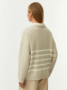 Джемпер вязаный свободного силуэта oodji для Женщины (бежевый) Джемпер вязаный свободного силуэта oodji для Женщины (бежевый), 63812722/51629/3312S