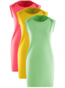 Платье из хлопка (комплект 3 шт.) oodji для Женщины (разноцветный), 14005074T3/46149/19C3N