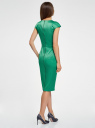 Платье-футляр с вырезом-лодочкой oodji для женщины (зеленый), 11902163-1/32700/6E00N