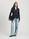Жакет приталенный из твида oodji для Женщины (синий), 11203177-3/51965/7975C