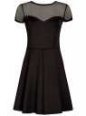 Платье трикотажное комбинированное oodji для женщины (черный), 14001159/42575/2900N