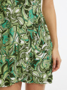Платье вискозное с запахом oodji для Женщины (зеленый), 14011089/50922/6A69F