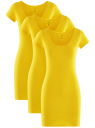 Комплект из трех трикотажных платьев oodji для Женщины (желтый), 14001182T3/47420/5100N