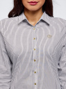 Рубашка хлопковая с вышивкой oodji для женщины (белый), 13K11007/45387/1079S
