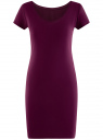 Платье трикотажное облегающего силуэта oodji для Женщина (фиолетовый), 14001182B/47420/8300N