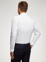 Рубашка базовая приталенная oodji для мужчины (белый), 3B140000M/34146N/1000N