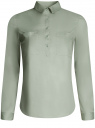 Рубашка базовая с нагрудными карманами oodji для женщины (зеленый), 11403222B/42468/6000N