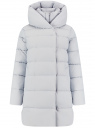 Пальто утепленное с капюшоном oodji для Женщины (синий), 10203074/45913/7002N