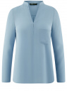 Блузка из струящейся ткани с V-образным вырезом oodji для Женщины (синий), 21400387M/32823/7500N