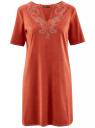 Платье из искусственной замши с декором из металлических страз oodji для женщины (красный), 18L01001/45622/3100N