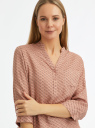 Блузка вискозная с рукавом-трансформером 3/4 oodji для Женщины (розовый), 11403189-3B/26346/414AO