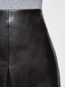 Юбка из искусственной кожи со складкой oodji для женщины (черный), 18H00005/45871/2900N