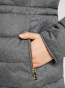 Куртка стеганая с отстегивающимся искусственным мехом на воротнике oodji для Женщины (серый), 20204041-2/46490/2300N