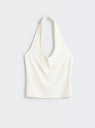 Топ-халтер трикотажный oodji для Женщины (белый), 24315014/45297/1200N