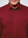 Рубашка базовая приталенная oodji для мужчины (красный), 3B140000M/34146N/4502N