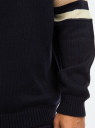 Свитер фактурный с полосками на рукавах oodji для Мужчины (синий), 4L305055M/51454/7912B