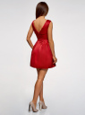 Платье из атласной ткани oodji для женщины (красный), 11902149/24529/4500N