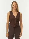 Жилет трикотажный на пуговицах oodji для Женщины (коричневый), 18900007-1/49649/3900N