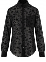 Блузка из прозрачной ткани с принтом из флока oodji для женщины (черный), 11411211-1/17358/2900F