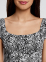Платье хлопковое со сборками на груди oodji для женщины (серый), 11902047-2B/14885/1029L