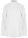 Рубашка из смесового льна с длинным рукавом oodji для Женщина (белый), 13L11034-1/50930N/1000N