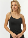 Майка базовая на бретелях oodji для Женщины (черный) Майка базовая на бретелях oodji для Женщины (черный), 14305023-8B/45297/2900N