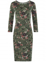 Платье трикотажное с вырезом-капелькой на спине oodji для женщины (зеленый), 24001070-5/15640/6641F