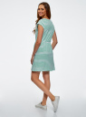 Платье трикотажное с резинкой на талии oodji для Женщины (зеленый), 14008019B/45518/106DS