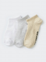 Комплект укороченных носков (3 пары) oodji для Женщины (разноцветный), 57102610T3/47469/6