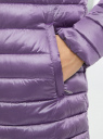 Куртка стеганая удлиненная oodji для Женщина (фиолетовый), 10204067-2/49813/8029N