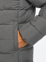 Куртка удлиненная с капюшоном oodji для Мужчины (серый), 1L113003M-1/50813/2300M