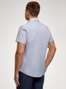 Рубашка хлопковая с коротким рукавом oodji для мужчины (синий), 3L210060M/49203N/1070S