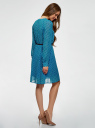 Платье принтованное из шифона oodji для Женщина (синий), 21912001-1B/38375/7410D