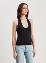 Топ-халтер трикотажный oodji для Женщины (черный), 24315014/45297/2900N